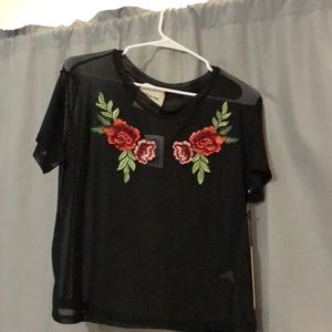 Black see-through top